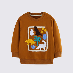 Toddler & Kids Brown Dinosaur Sweatshirt (2T–7T)