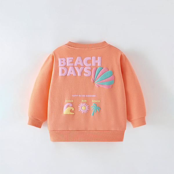 Toddler & Kids Orange "Beach Days" Sweatshirt - Yarafly