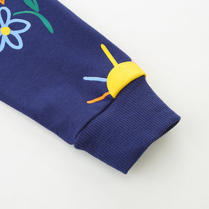 Toddler & Kids Navy Rainbow Sun Print Sweatshirt (2T–7T)