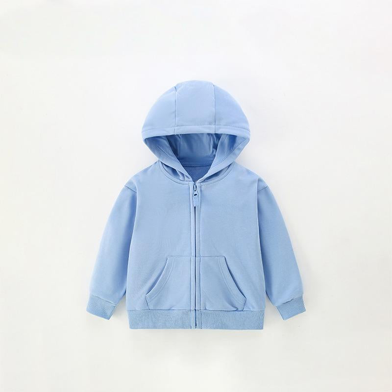 Toddler & Kids Light Blue Zip-Up Hoodie Jacket (2T–8T)