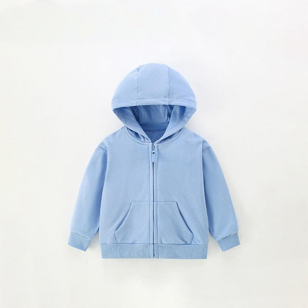 Toddler & Kids Light Blue Zip-Up Hoodie Jacket (2T–8T)