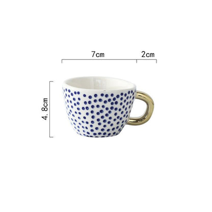 Mediterranean Hand-Painted Geometric Porcelain Espresso Cup - Yarafly 