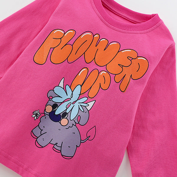 Toddler & Kids Hot Pink "Flower Up" Pajama Set - Yarafly