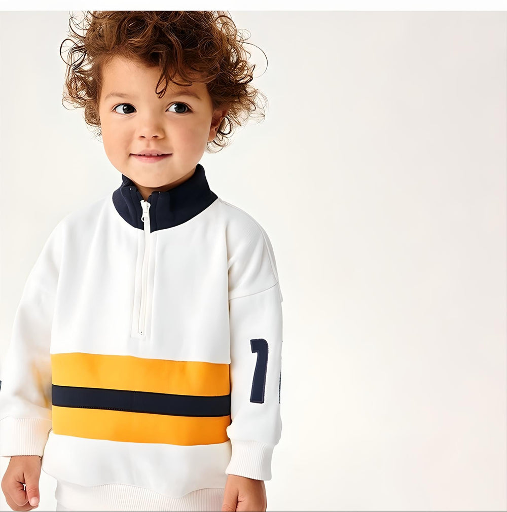 Sporty Stripes Sweatshirt & Shorts Set