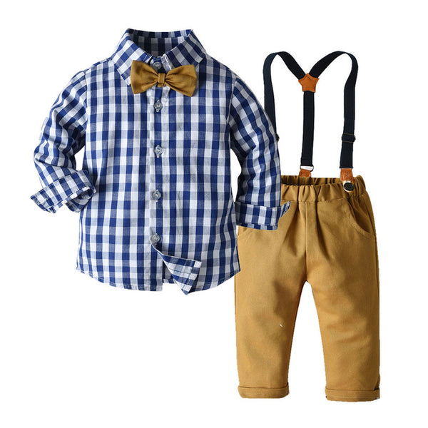 Toddler Boys’ Classic Dress Shirt and Suspender Pants Set (12M–6T)