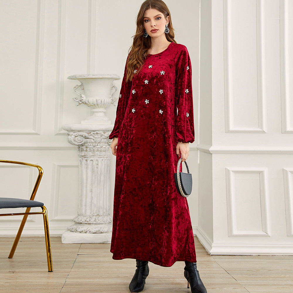 Red Velvet Christmas Dress - Yarafly 