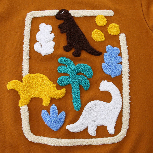 Toddler & Kids Brown Dinosaur Sweatshirt (2T–7T)