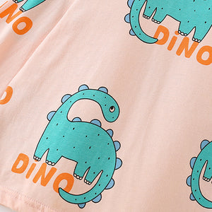 Toddler & Kids Peach Dinosaur Pajama Set - Yarafly