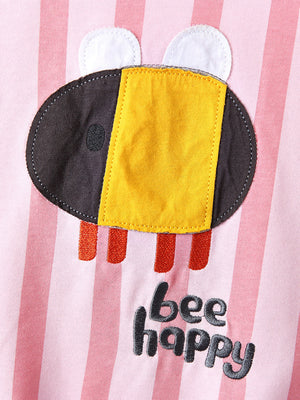 Toddler & Kids Pink "Bee Happy" 2-Piece Set (Ages 3T–8T)