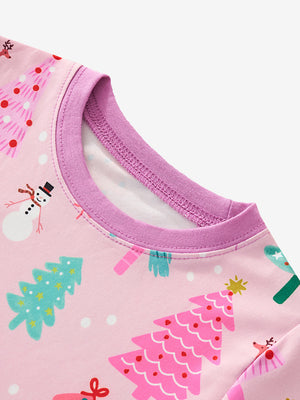 Christmas Pajama Set for Toddler and Kids Girls - Long Sleeve Top and Pants