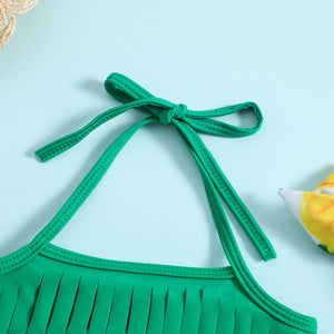 Baby & Toddler Girl Green Fringe Pineapple Bikini Set