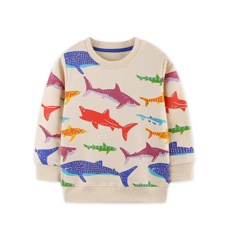 Toddler & Kids Shark Print Sweatshirt (2T–7T)