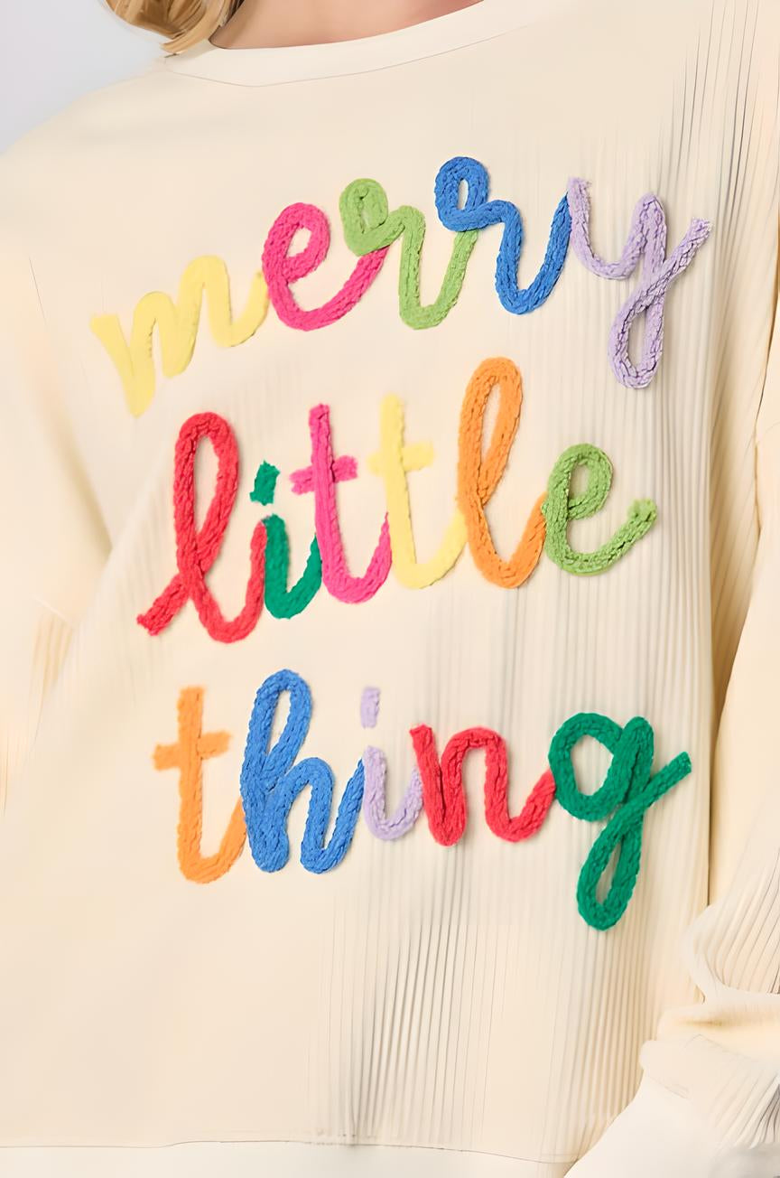 Merry Little Thing Sweater | Rainbow Holiday Pullover | Christmas Fashion - Yarafly 