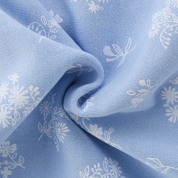 Toddler & Kids Light Blue Floral Print Hoodie Jacket (2T–7T)
