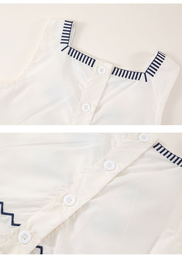 Toddler and Kids Girl Boho Embroidered Top & Skirt Set