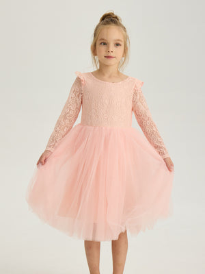 Girls Lace Tulle Princess Dress