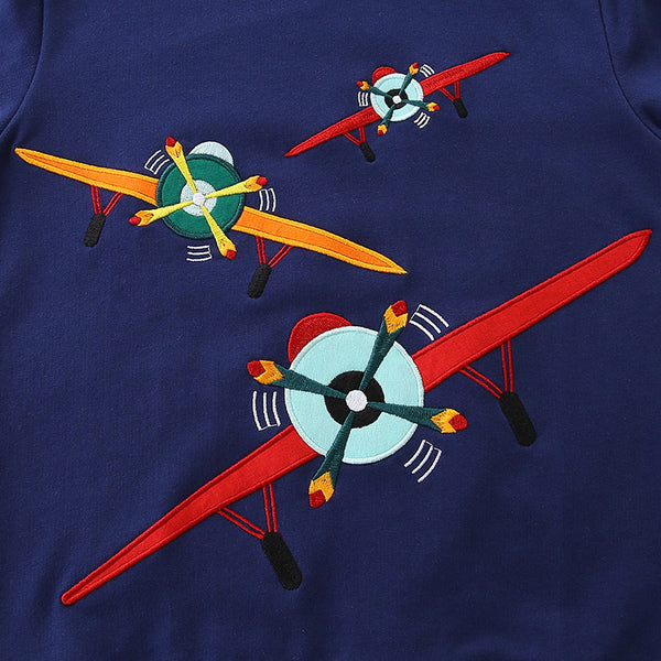 Toddler & Boys Navy Airplane Sweatshirt (2T–7T)