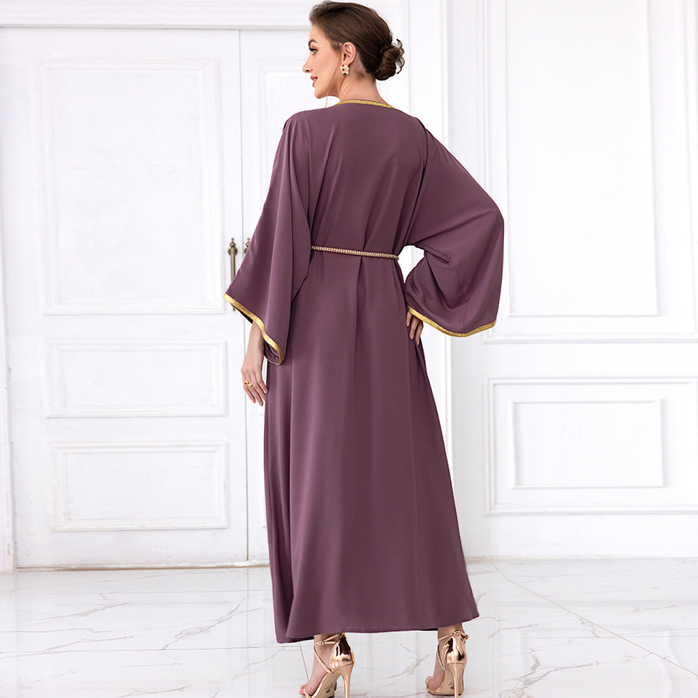 Mauve Silk Jalabiya Dress - Yarafly 