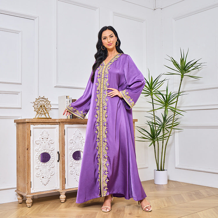 Enchanting Lavender Kaftan Dress - Yarafly 