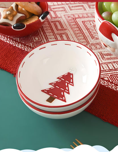 Christmas Ceramic Collection: Santa & Reindeer Holiday Tableware - Yarafly 