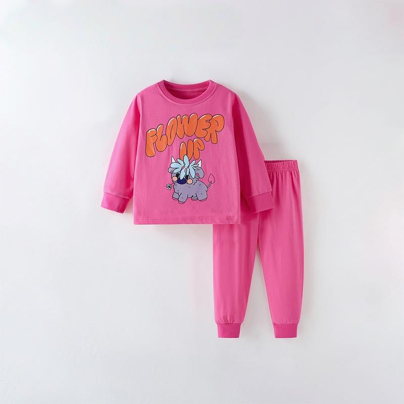 Toddler & Kids Hot Pink "Flower Up" Pajama Set - Yarafly