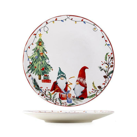 Enchanting Christmas Gnome Dinner Plates Set - Yarafly 