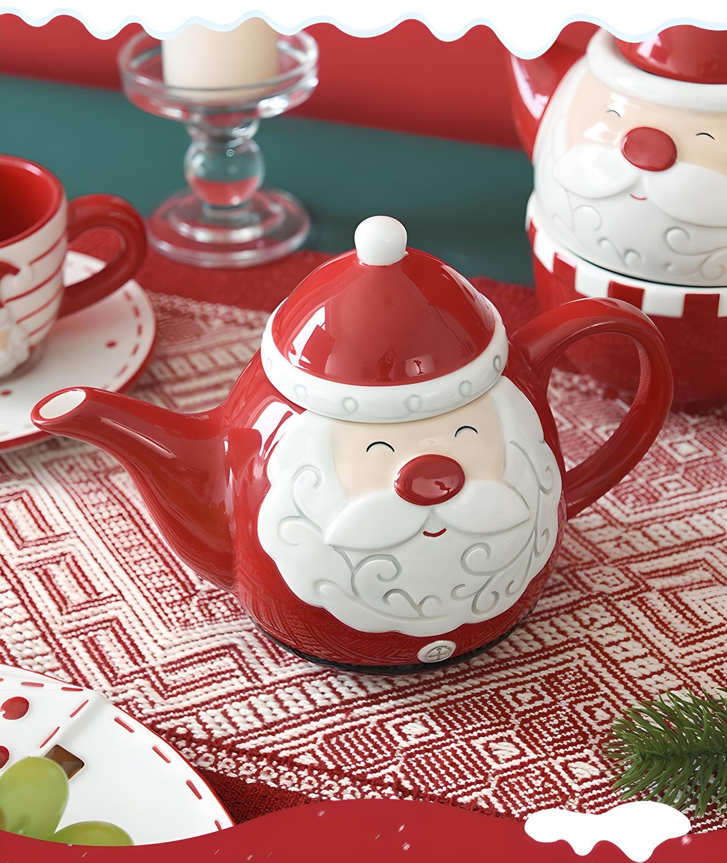 Christmas Ceramic Collection: Santa & Reindeer Holiday Tableware - Yarafly 