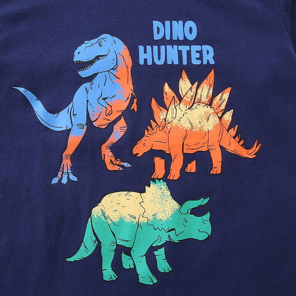 Toddler & Kids Navy Dino Hunter Long Sleeve Tee (2T–7T)