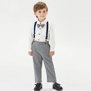 Toddler Boys’ Classic Dress Shirt and Suspender Pants Set (12M–6T)