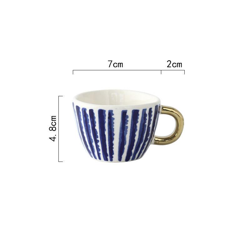 Mediterranean Hand-Painted Geometric Porcelain Espresso Cup - Yarafly 