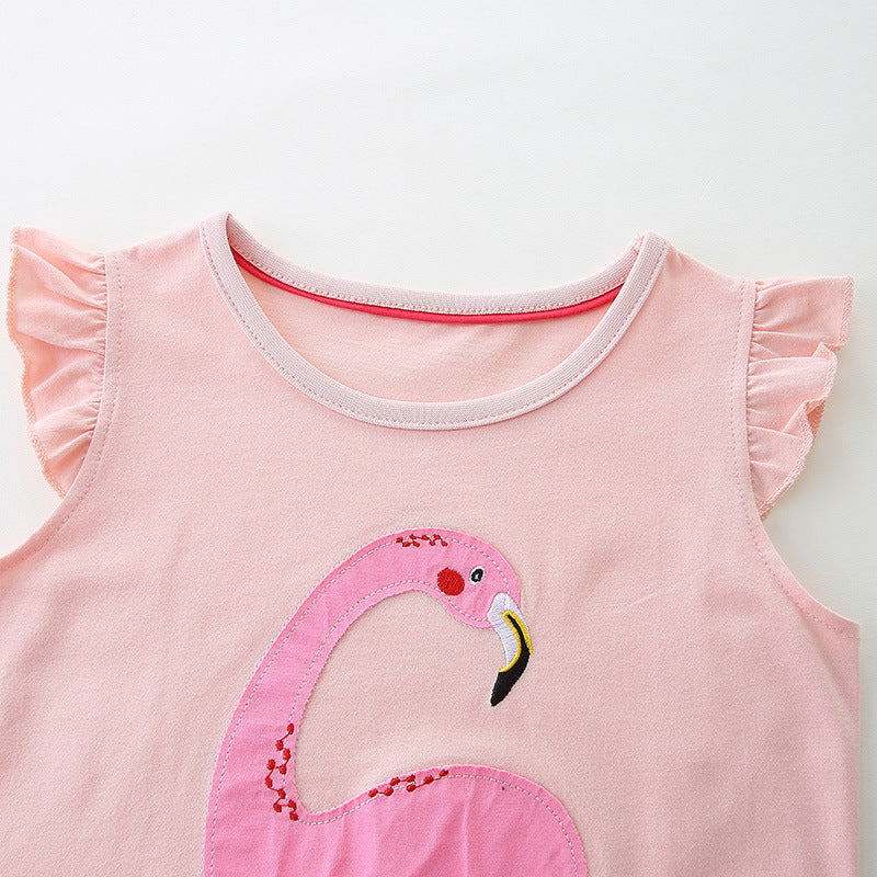 Girl Flutter Flamingo Dress