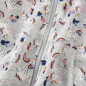 Toddler & Kids Grey Rainbow Print Zip Hoodie Jacket (2T–7T)
