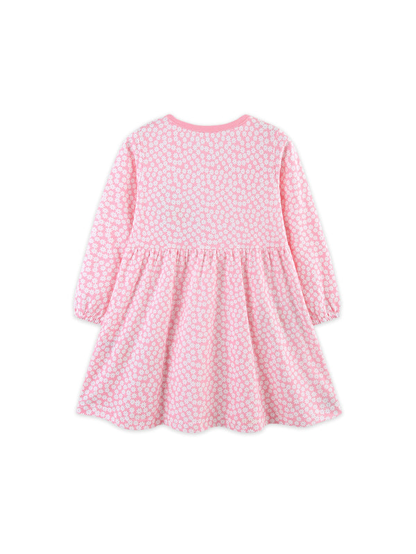 Girls Autumn Embroidered Flower Princess Dress - Sizes 2T to 7T