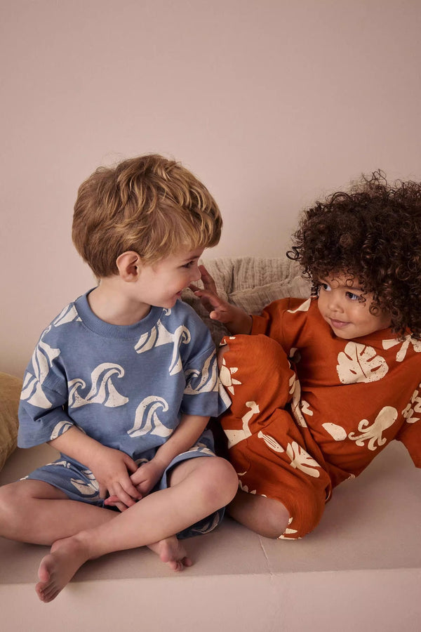 Toddler and Kids Boy Tropical Print Summer Outfit