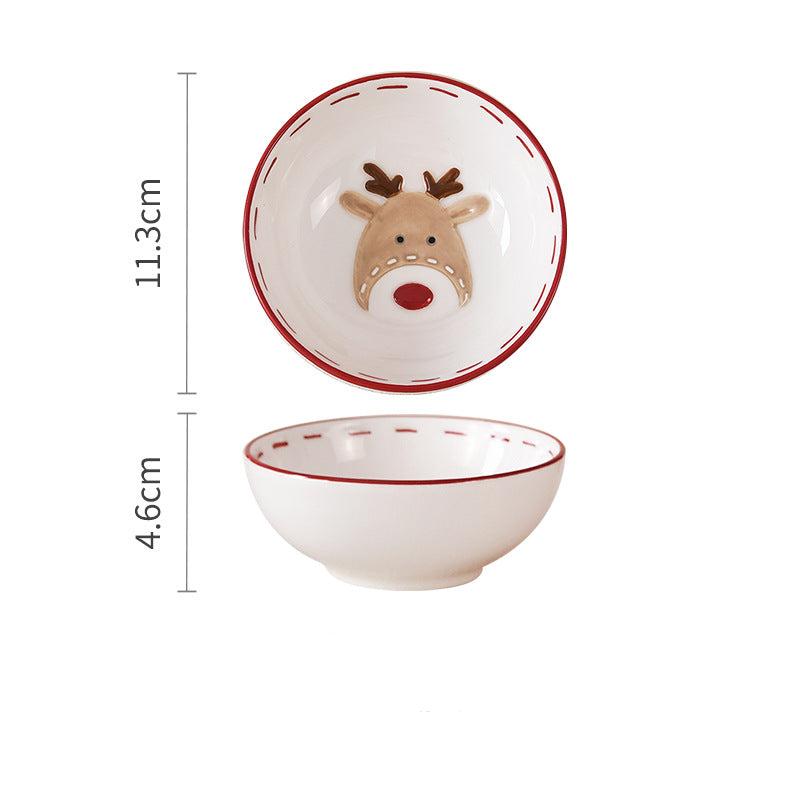 Christmas Ceramic Collection: Santa & Reindeer Holiday Tableware - Yarafly 