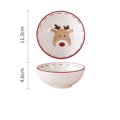 Christmas Ceramic Collection: Santa & Reindeer Holiday Tableware - Yarafly 