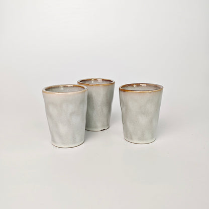 Set of 3 Premium Light Grey Porcelain Espresso Shot Glass - Yarafly 