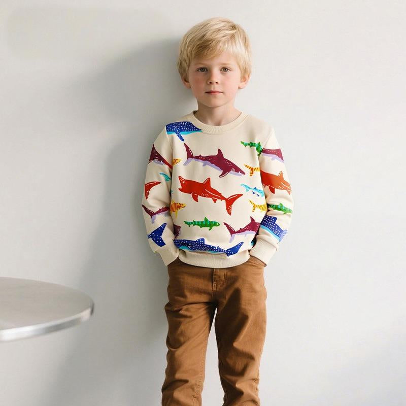 Toddler & Kids Shark Print Sweatshirt (2T–7T)