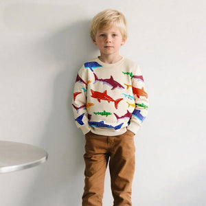 Toddler & Kids Shark Print Sweatshirt (2T–7T)