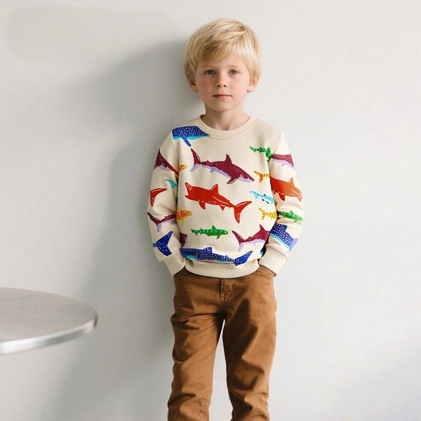 Toddler & Kids Shark Print Sweatshirt (2T–7T)