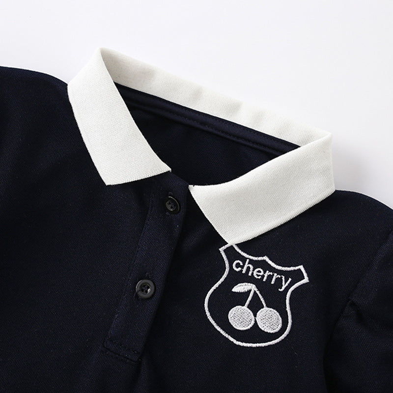 Navy Blue Polo & Skirt Set - Yarafly