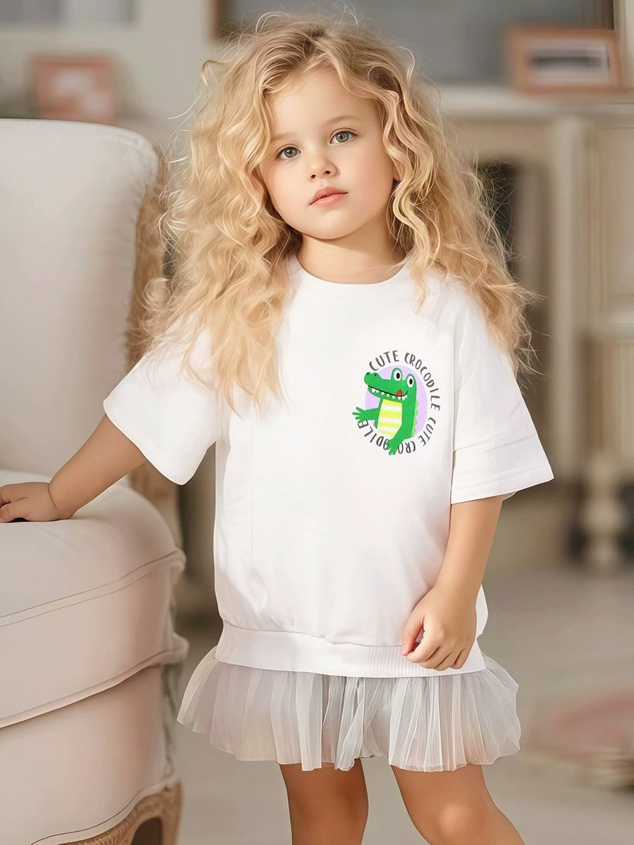 Toddlers & Kids Crocodile Tulle Dress