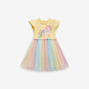 Toddlers & Kids Unicorn Rainbow Tulle Dress