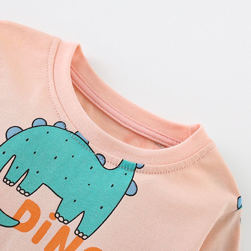 Toddler & Kids Peach Dinosaur Pajama Set - Yarafly