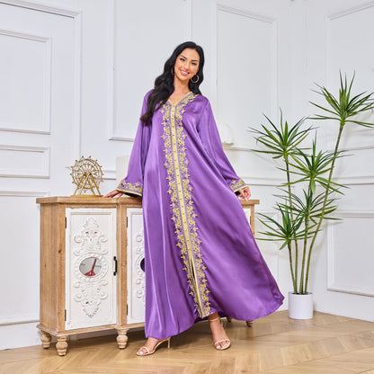 Enchanting Lavender Kaftan Dress - Yarafly 