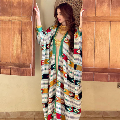 Vibrant Kente Abaya - Yarafly 