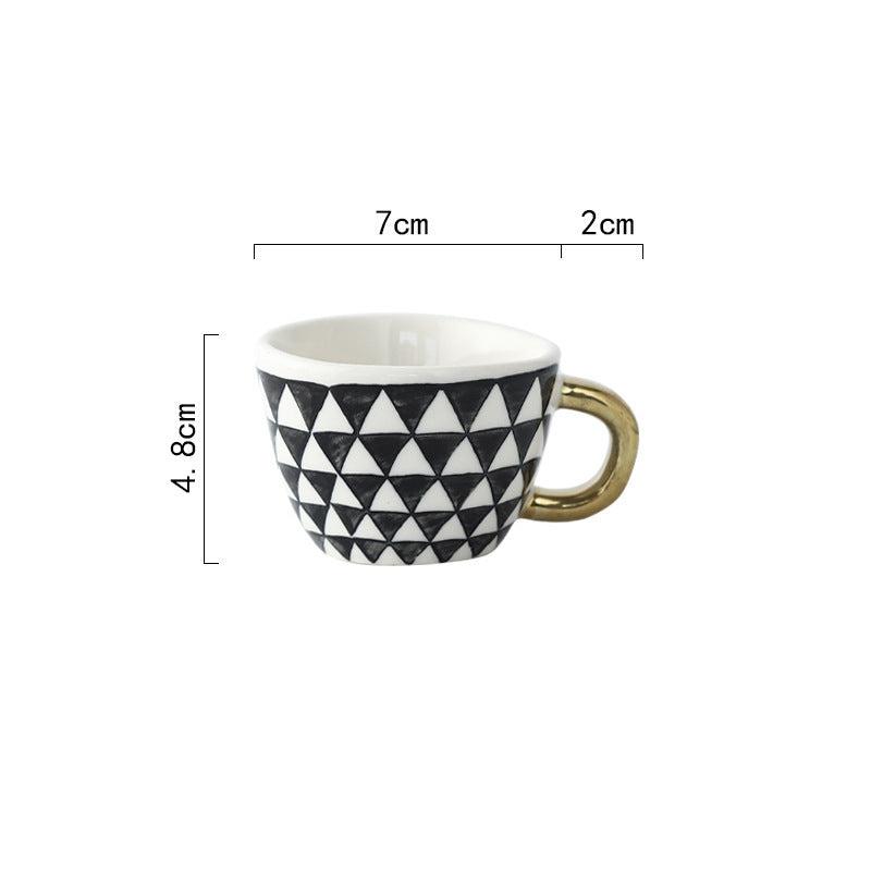 Mediterranean Hand-Painted Geometric Porcelain Espresso Cup - Yarafly 