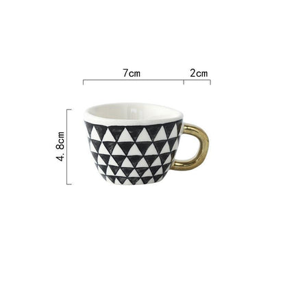 Mediterranean Hand-Painted Geometric Porcelain Espresso Cup - Yarafly 