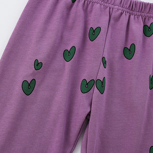Toddler & Kids Purple "Happy Friends" Pajama Set - Yarafly