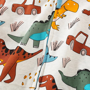 Toddler & Kids Dinosaur Print Zip-Up Hoodie - Yarafly